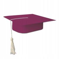 Бирет для детей с резинкой и кисточкой бордовый