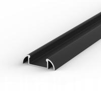 Алюминиевый поверхностный профиль светодиодный абажур 2 м / Черный