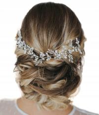 Повязка на голову серебряная диадема украшение для волос бисер Кристалл свадьба