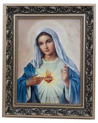 КАРТИНА В ЗОЛОТОЙ РАМЕ 42X52 СЕРДЦЕ МАРИИ ИИСУСА