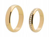 ЗОЛОТО 585 обручальные КОЛЬЦА с 12 БРИЛЛИАНТАМИ 0.18 ct