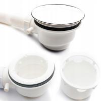 SYFON BRODZIKOWY Z SITKIEM CZYSZCZONY OD GÓRY FI90 CHROM