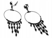 Duże Klipsy Koła Kółka Czarne Modne Ozdobne Na Wesele Studniówka Oryginalne