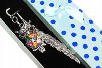 ZAKŁADKA DO KSIĄŻKI - SOWA, CYRKONIE super promocja super prezent