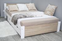 Кровать 3D 140x200 белый дуб сонома каркас массивные