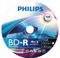 Philips BD-R 25GB x6 Printable 10szt koperta CD