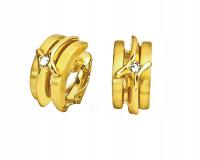 клипсы золотые серебряные маленькие COLIBRA матовые Swarovski