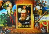 GALILEUSZ astronom Cote d'Ivoire blok #CDI2012-07