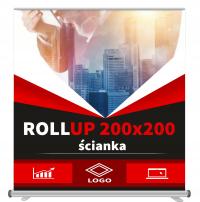 ROLL-UP Rollup z wydrukiem kaseta reklama blockout 200x200cm PROJEKT GRATIS