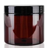Pudełko plastikowe BRĄZ 200ml z nakrętką czarną x5