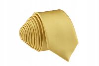 KRAWAT WĄSKI ŚLEDŹ / ŚLEDZIK SLIM 5 cm - JASNY ZŁOTY