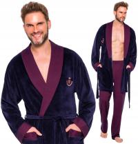 ХАЛАТ МУЖСКОЙ БОНЖУР ВЕЛЮР АТЛАС ВОРОТНИК
