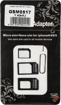 Adapter NANO MICRO SIM do Iphone Ipad HTC 4w1 +KEY