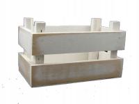 SKRZYNKA BIAŁA DREWNIANA KWIATY OPAKOWANIE WYMIAR 18x10,5x11cm