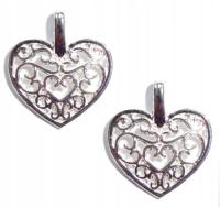 10шт стерлингового серебра элегантный сердца подвески ажурные сердца кулон