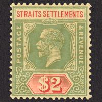 Malaje Straits Settlements Jerzy V 2$ MH* 1921