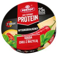 Ser Topiony proteinowy gouda/chili z bazylią 140 g krążek Sertop