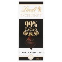 LINDT EXCELLENCE 50G 99% CACAO DARK ABSOLUTE