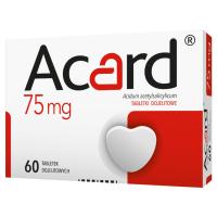 Acard 75 mg 60 tabletek dojelitowych zapobieganie zawałowi