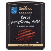 ŁOSOŚ DZIKI PACYFICZNY SOCKEYE PLASTRY WĘDZONY NA ZIMNO 100g SUEMPOL