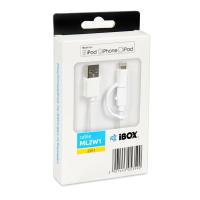 Кабель IBox USB - Apple Lightning 1 м белый