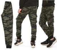 Камуфляжные брюки-карго joggers.164 см зеленый продукт RU