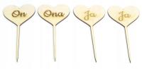 TABLICZKI On Ona Ja 4 szt. ZABAWA GRA WESELNA SK80