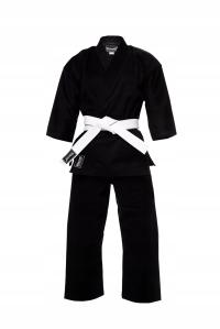 KIMONO DO KARATE KARATEGI CZARNE 8 OZ + PAS 200 cm