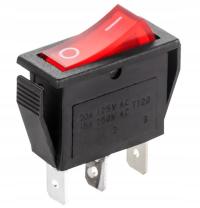 Przełącznik kołyskowy podświetlany czerwony 20A 250V 3 pin 2 pozycje MK111