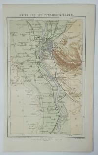 grafika/mapa Kairo und die Pyramidenfelder 1886