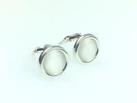 клипсы серебро серебро белый кошачий глаз элегантный