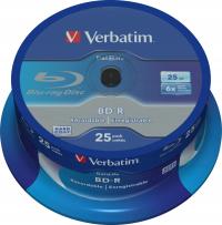 Płyty VERBATIM BD-R 25GB DataLife 25-pak cake
