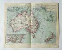 grafika mapa Australien und Neuseeland 1886