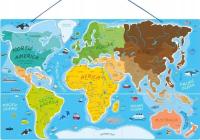 Tablica Magnetyczna Woodyland Mapa Świata Edukacyjna Na Ścianę Dla Dzieci