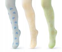 Rajstopy dziewczęce z bawełny na ciepłe dni ZESTAW 3 AŻURKI -122