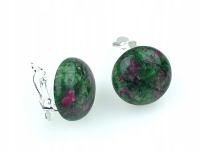 klipsy okrągłe jaspis eleganckie klasyczne ametrix