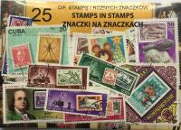 Zestaw 25 znaczków pocztowych - ZNACZEK NA ZNACZKU