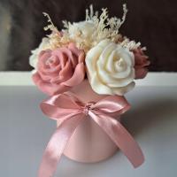 Candle Flower Box Mini - Wieczny Bukiet Róż ze Świec Sojowych Zapachowych