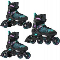 Rolki Wrotki 3w1 Regulowane RAVEN Cande Black/Mint/Violet 35-39