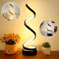 LAMPA STOŁOWA LED, SPIRALNA KONSTRUKCJA NOWOCZESNA LAMPKA NOCNA DO SYPIALNI