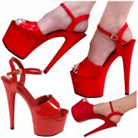 Сексуальные эротические туфли красные женские туфли на высоком каблуке 17 см для танцев на шесте R. 38