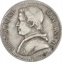 4.fu.PAPIESTWO, PIUS IX, 20 BAIOCCHI 1850/ IV R