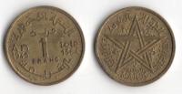 MAROKO FRANCUSKIE 1945 1 FRANC