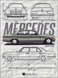 Plakat MERCEDES CLASSIC W126 format A3