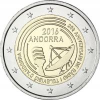 Andora 2016, 2 euro okolicznościowa - 25-lecie Radia i Telewizji - menniczy