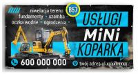 Baner Reklamowy, Banery Reklamowe 2x1m Mini Koparka Projekt Gratis