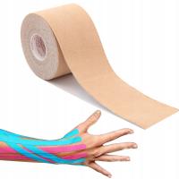 КИНЕЗИОЛОГИЧЕСКАЯ лента Tape TAPING TEJPY 5 см 5 м ломтики KINESIOTAPING бежевый