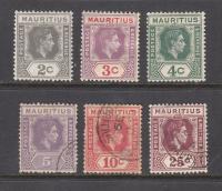 kol. ang. MAURITIUS Mi 203-207,210 JERZY VI z 1938