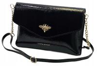 LAURA BIAGGI KLASYCZNA WIZYTOWA KOPERTÓWKA DAMSKA SKÓRZANA CZARNY LAKIER