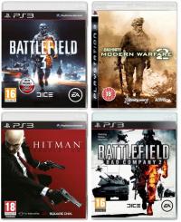 Zestaw Battlefield / Call of Duty / Hitman PS3 4-GRY